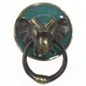 Brass Door Knocker - Elephants Head - Click Image to Close